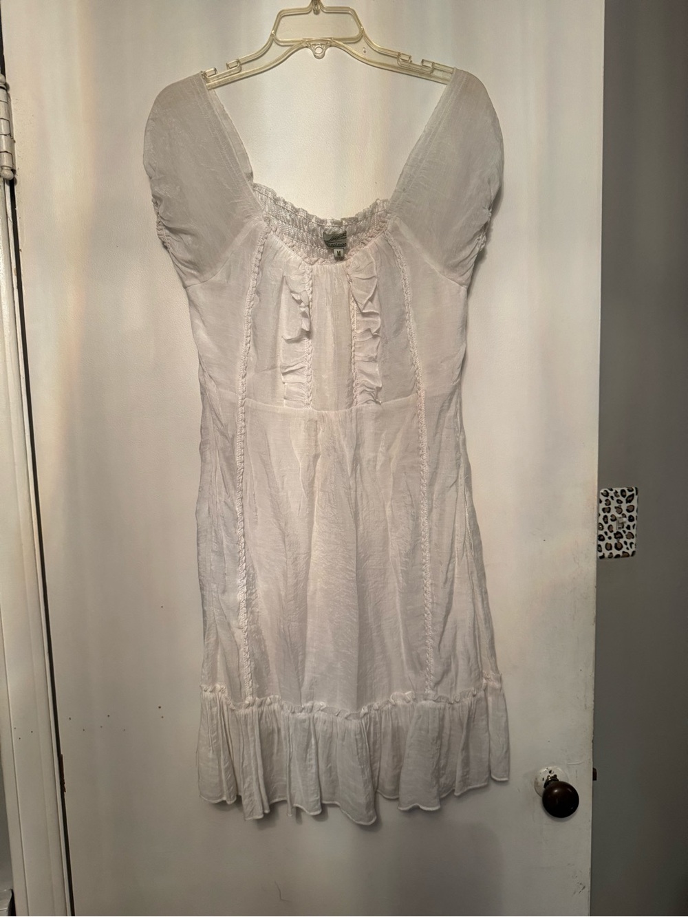 White Ruffled Boho Cotton Dress